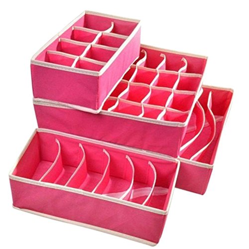 Product Cover Styleys Set Of 4 Foldable Storage Box Drawer Dividers, Non-Smell Innerwear Storage Boxes