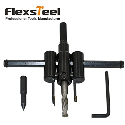 Product Cover Generic CTE060 New Flexsteel Adjustable Circle Cutter Drill Bit Kit Metal Wood Twist Hole Diy Woodworking Tools 30-120mm