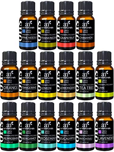 Product Cover ArtNaturals Aromatherapy Essential Oil Set - (16 x 10ml Bottles) - 100% Pure of the Highest Therapeutic Grade Quality - Premium Gift Set - Lavender, Peppermint, Tea Tree, Eucalyptus