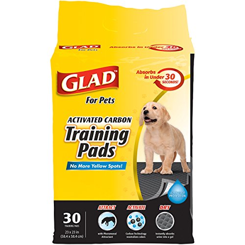 Product Cover Glad for Pets Black Charcoal Puppy Pads | Puppy Potty Training Pads That ABSORB & NEUTRALIZE Urine Instantly | New & Improved Quality, 30 count