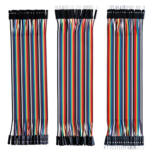 Product Cover RGBZONE 120pcs Multicolored Dupont Wire 40pin Male to Female, 40pin Male to Male, 40pin Female to Female Breadboard Jumper Wires Ribbon Cables Kit for Arduino and Raspberry Pi