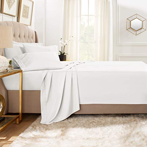 Product Cover Clara Clark Premier 1800 Collection 6pc Bed Sheet Set with Extra Pillowcases - King, White