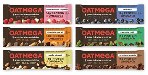 Product Cover Oatmega Nutrition Bars Variety 6 Pack, 6 Different Flavors, Pack of 6,(1 bar of Each)