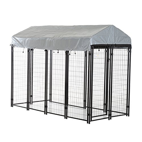 Product Cover PawHut Outdoor Galvanized Metal Dog Kennel Playpen with UV and Water Resistant Tarp Cover, 97 inch