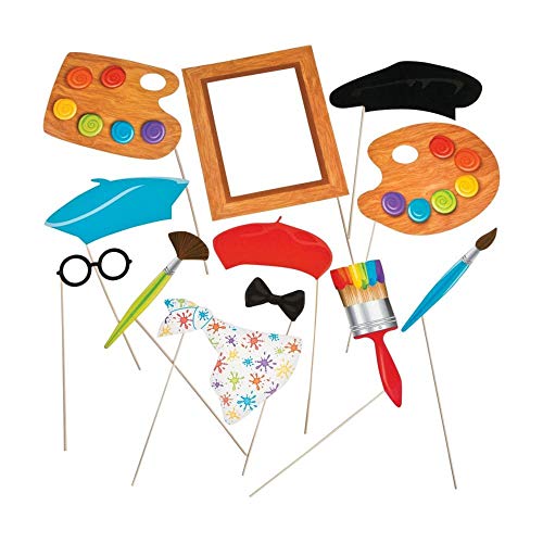 Product Cover Fun Express Little Artist Party Photo Stick Props - 12 pc