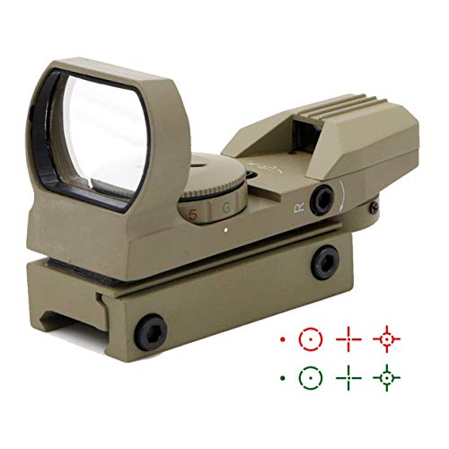 Product Cover Ohuhu OH-RG-SC-4R Red Green Dot Gun Sight Scope Reflex Sight with 4 Reticles (Sand)
