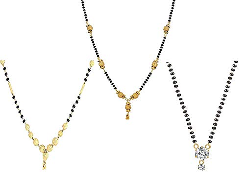 Product Cover YouBella Jewellery Gold Plated Combo of 3 Mangalsutra Pendant with Chain for Women