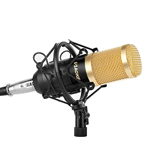 Product Cover Aokeo AK-80 Professional Studio Recording Condenser Microphone Plug and Play Mic, Cardioid Pickup, Compatible Phone, Computer, Laptop,YouTube, Podcasting,Twitch, Skype,MSN,Gaming,Singing (Black)