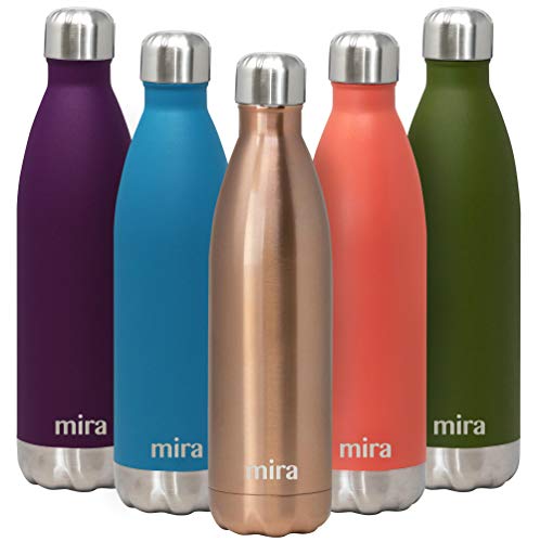 Product Cover MIRA 25 Oz Stainless Steel Vacuum Insulated Water Bottle | Double Walled Cola Shape Thermos | 24 Hours Cold, 12 Hours Hot | Reusable Metal Water Bottle | Leak-Proof Sports Flask | Rose Gold