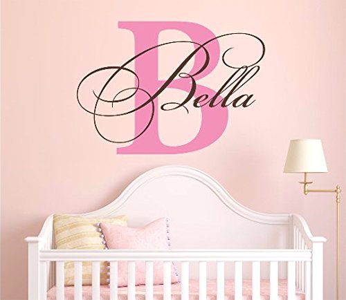Product Cover Nursery Custom Name and Initial Wall Decal Sticker 36