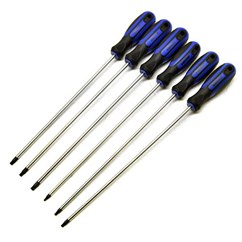 Product Cover Torx Star Extra Long Screwdrivers T10 - T30 Total Length 260mm 6pc Set