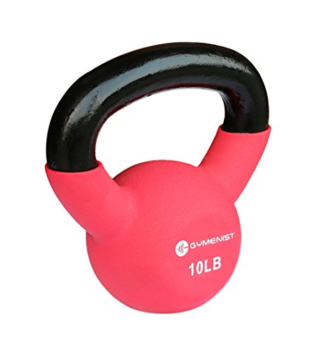 Product Cover GYMENIST Kettlebell Fitness Iron Weights with Neoprene Coating Around The Bottom Half of The Metal Kettle Bell (10 LB)