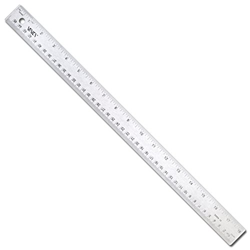 Product Cover VINCA SSRN-18 Stainless Steel Office Drawing Ruler 0-18 Inch 0-45cm with Non Slip Cork Base Measuring Tool