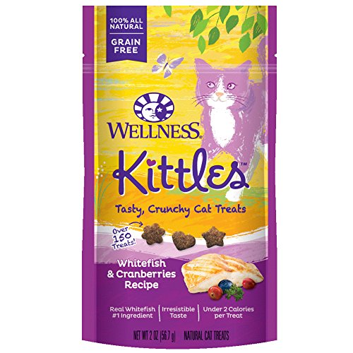 Product Cover Wellness Kittles Crunchy Natural Grain Free Cat Treats, Whitefish & Cranberries, 2-Ounce Bag