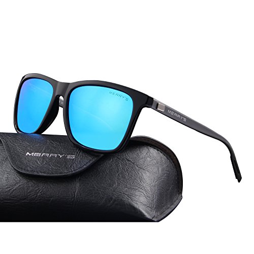 Product Cover MERRY'S Unisex Polarized Aluminum Sunglasses Vintage Sun Glasses For Men/Women S8286 (Blue, 56)