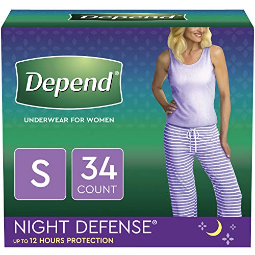 Product Cover Depend Night Defense Incontinence Underwear for Women, Disposable, Small, 34 Count