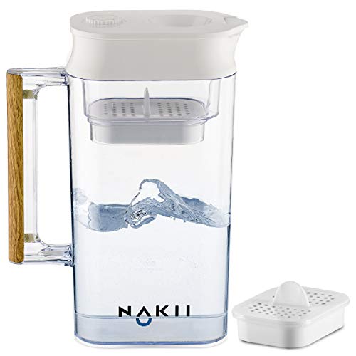 Product Cover Nakii Water Filter Pitcher - Long Lasting (150 Gallons) | Supreme Fast Filtration and Purification Technology | Removes Chlorine, Metals & Sediments for Clean Tasting Drinking Water | WQA Certified