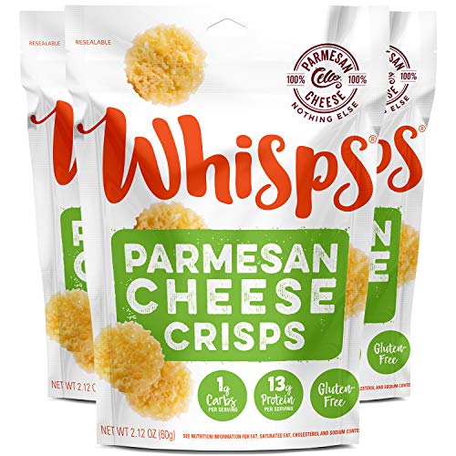 Product Cover Whisps Parmesan Cheese Crisps| Keto Snack, No Gluten, No Sugar, Low Carb, High Protein | 2.12oz (3 Pack)