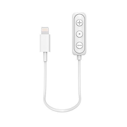 Product Cover Maxboost HiFi Lightning Adapter [Apple MFI Certified] Lightning to 3.5mm Female Headphone/Earphone Aux Jack w/Music Controller [White] Make for iPhone 7, 7 Plus, 6s, 6 Plus, SE, iPad Pro, Air, Mini