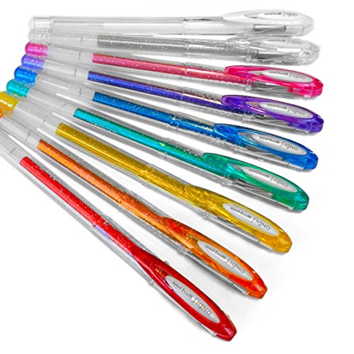 Product Cover Uni-Ball Signo - UM-120SP - Set of 9 Assorted Sparkling Glitter Gel Rollerball Pens