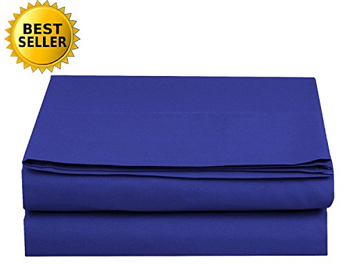 Product Cover Luxury Flat Sheet Elegant Comfort Wrinkle-Free 1500 Thread Count Egyptian Quality 1-Piece Flat Sheet, King, Royal Blue