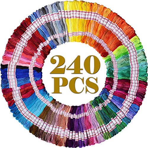 Product Cover Embroidery Floss 240 skeins 100% Egyptian long-staple cotton Cross Stitch Threads -Friendship Bracelets String -Mercerized Crafts Floss total 1920M 8M/pc 24pcs/bag 10package