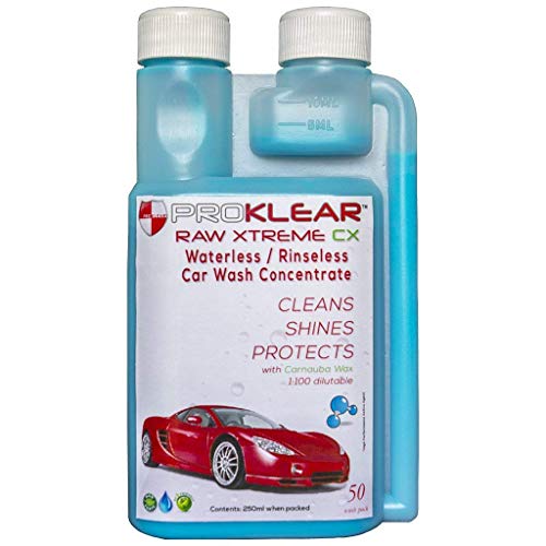 Product Cover PROKLEAR® Waterless Dry Car Wash Concentrate RAW Xtreme CX Carnauba Wax Rinseless/Waterless Auto Wash Concentrate 250ml - 100 Washes Makes 50 liters