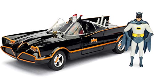 Product Cover Jada Toys DC Comics 1966 Classic TV Series Batmobile with Batman and Robin figures; 1:24 Scale Metals Die-Cast Collectible Vehicle