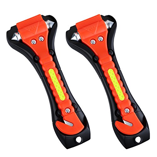 Product Cover VicTsing 2 Pack Safety Hammer, Emergency Escape Tool with Car Window Breaker and Seat Belt Cutter, Life Saving Survival Kit