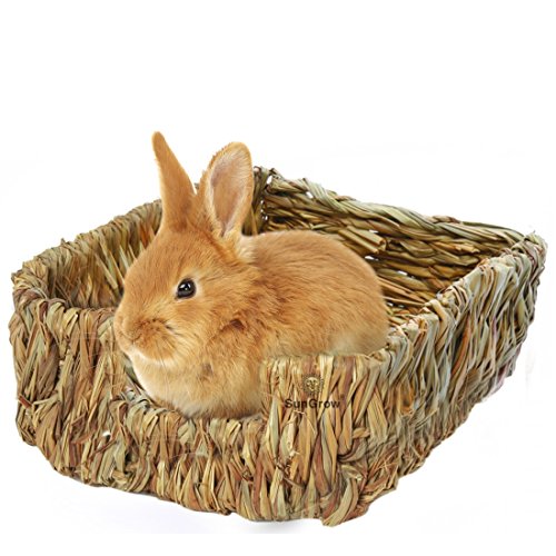 Product Cover SunGrow Portable Grass Bed - Hand-Made with Natural Grass: Provides Paws Protection & Relaxation : Lightweight, Durable, Safe & Comfortable for Rabbits, Chinchillas, Guinea Pigs & Other Small Animals