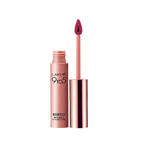 Product Cover Lakme 9 to 5 Weightless Mousse Lip and Cheek Color, Fuchsia Sude, 9g