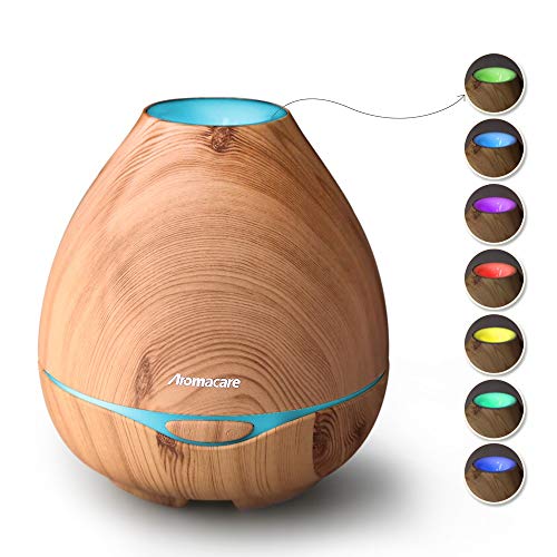 Product Cover Essential Oil Diffuser for Large Room 300ml, Diffusers for Essential Oils,Aroma Diffuser for Aromatherapy, Ultrasonic Cool Mist Humidifier-Soothing Night Light- Quiet-Brown Wood Grain