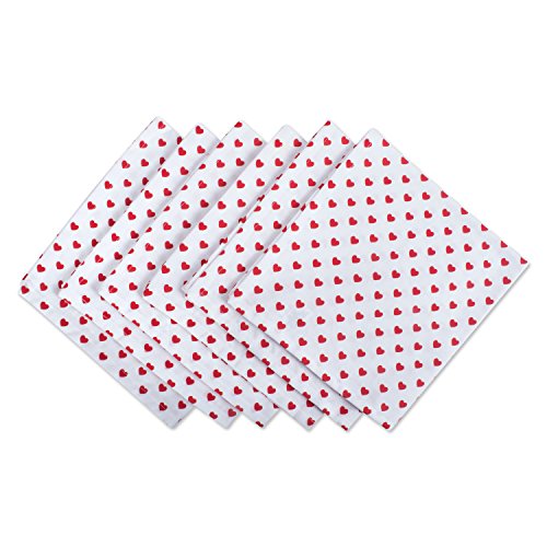 Product Cover DII Valentine's Day 100% Cotton Napkin Set, Machine Washable, Little Hearts, 6 Piece