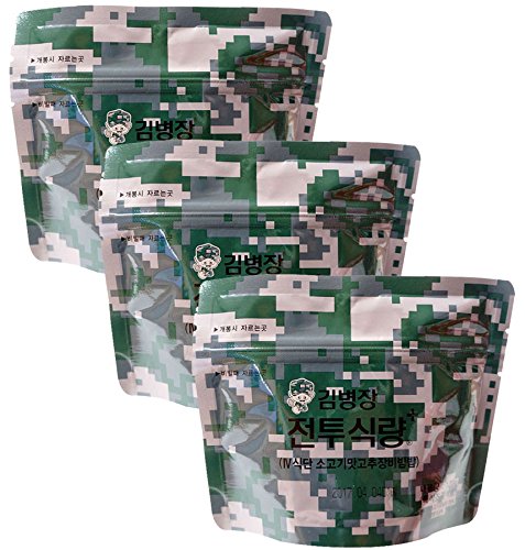 Product Cover x (3 Pack) Military Leisure Emergency Rice Food Combat Ration MRE Bibimbap Beef