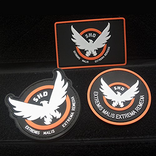Product Cover ewkft 3pcs Airsoft -Game -Cosplay S-H-D Rubber 3D PVC Badge MORCLA Patch