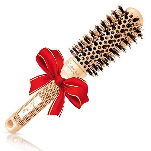 Product Cover Blow-dry Round brush with Natural Boar Bristles for Salon-Like Blowouts | Curling - Best Volume Brush for Short Hair or Want Bounce Stylish Curls (1.3