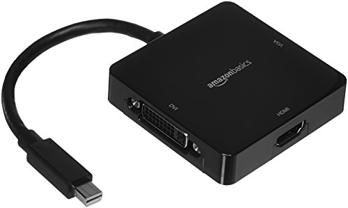 Product Cover AmazonBasics Mini DisplayPort to HDMI DVI VGA Display Adapter - Black