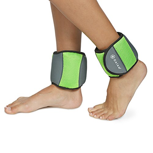 Product Cover Gaiam Ankle Weights Strength Training Weight Sets For Women & Men With Adjustable Straps - Walking, Running, Pilates, Yoga, Dance, Aerobics, Cardio Exercises (5Lb Set - Two 2.5Lb Weights)