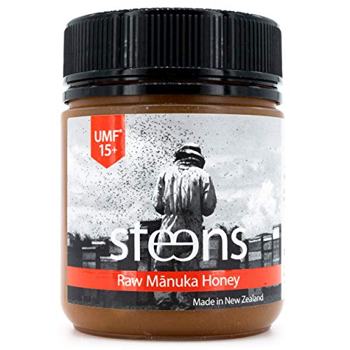 Product Cover Steens Manuka Honey UMF 15 (MGO 514) 8.8 Ounce jar | Pure Raw Unpasteurized Honey From New Zealand NZ | Traceability Code on Each Label