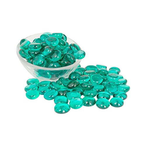 Product Cover Artisan Supply Teal Glass Gems 1 Lbs. - Fills 1 1/4 Cups Vol. -Non-Toxic Lead Free Vase Filler, Table Scatter, Aquarium Fillers - Beautiful, Smooth, Fun, Vibrant Colors Crafted in The USA