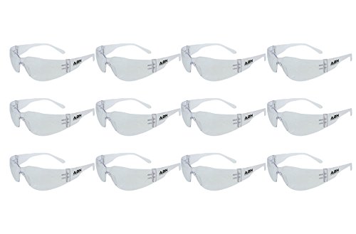 Product Cover ABN Clear Safety Glasses Protective Eyewear 12-Pack in Clear - UV Protective Transparent Lens Protective Glasses