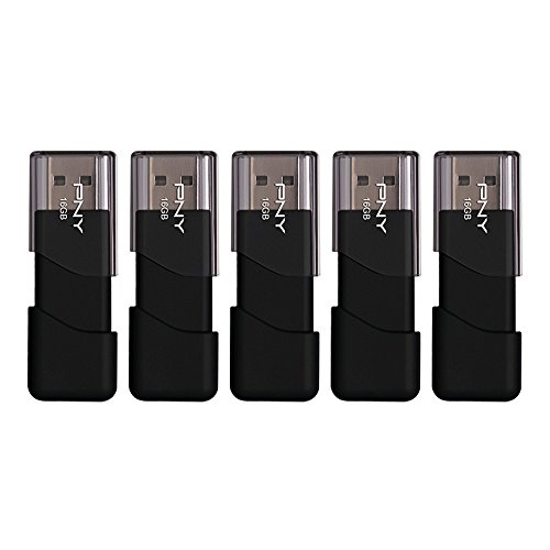 Product Cover PNY Attache USB 2.0 Flash Drive, 16GB / BLACK / 5 PACK (P-FD16GX5ATT03-MP)