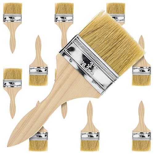 Product Cover US Art Supply 12 Pack of 3 inch Paint and Chip Paint Brushes for Paint, Stains, Varnishes, Glues, and Gesso