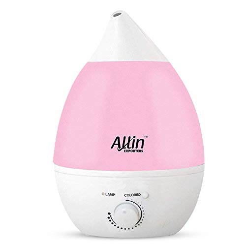 Product Cover Allin Exporters Cool Mist Ultrasonic Humidifier Automatic Shut-Off and Mist Level Control Air Purifier for Home Office Bedroom Baby Room (2.4L, Pink)
