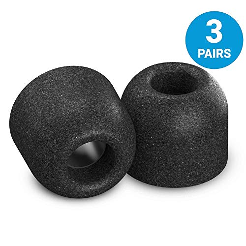 Product Cover Comply Isolation T-600 Memory Foam Earphone Tips, Noise Cancelling Soft Replacement Earbud Tips, Secure Fit (Large, 3 Pair)