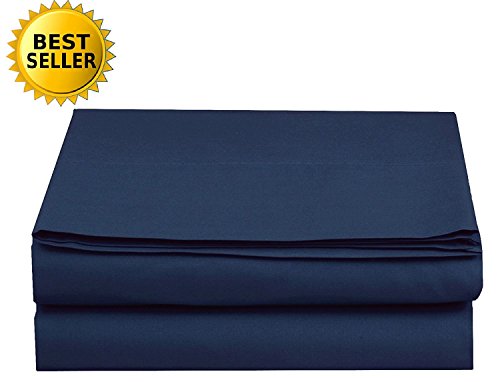 Product Cover Luxury Fitted Sheet on Amazon Elegant Comfort Wrinkle-Free 1500 Thread Count Egyptian Quality 1-Piece Fitted Sheet, King Size, Navy Blue