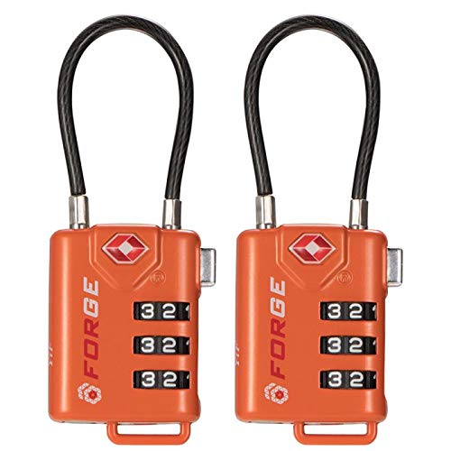 Product Cover TSA Approved Cable Luggage Locks, Re-settable Combination with Alloy Body