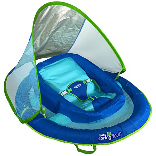 Product Cover SwimWays Infant Baby Spring Float with Adjustable Sun Canopy - Blue