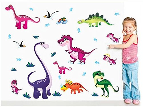 Product Cover Wall Decal Stickers Dinosaurs T-rex Kids Bedroom Nursery Daycare and Kindergarten Mural Home Decor DIY Self Adhesive Removable