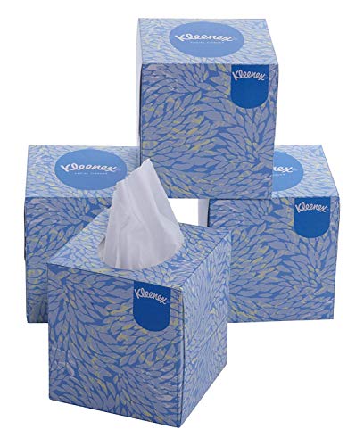 Product Cover Kleenex Facial Tissue, Cube Tissue Box, 2 Ply, 80 soft tissues per box, 4 Box Combo (320 tissues)-60042